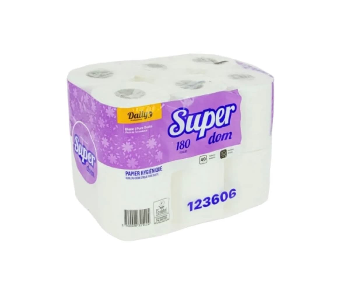 Papier toilette super dom x12Pack de 12 rouleaux