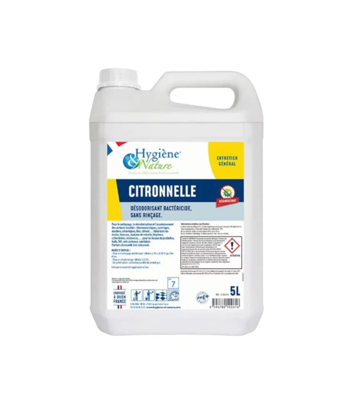 Produit Sol Désodorisant bactéricide Citronnelle - Bidon 5L