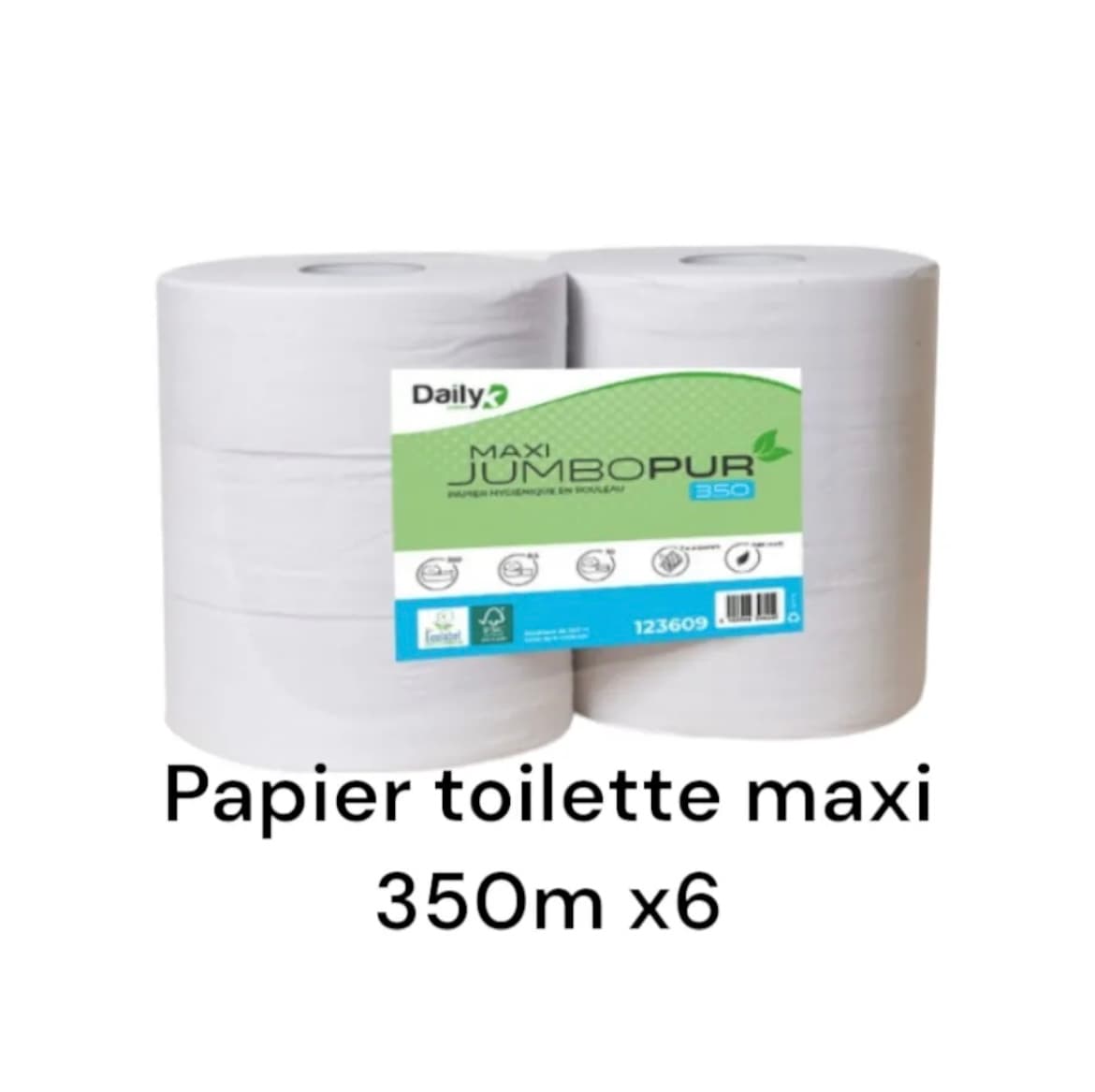 Papier toilette gaufré p.ouate Ecolabel blanc 350m - Ct de 6 rlx