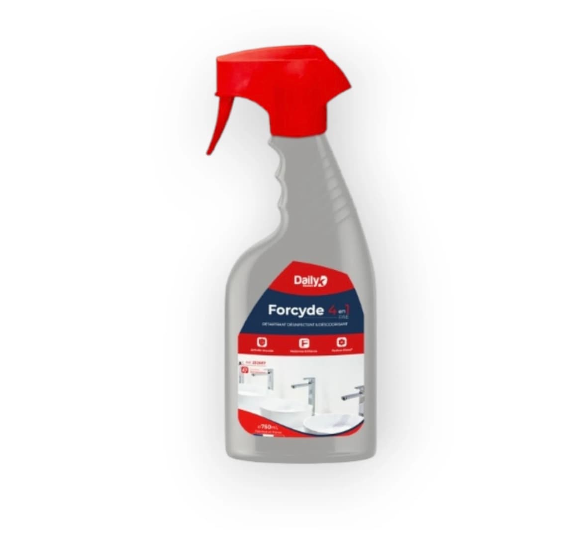 Nettoie, détartre, désinfecte et désodorise les sanitaires. La micro mousse du nettoyant détartrant désinfectant sanitaire dissout le calcaire et les traces laissées par l'eau et le savon. Il redonne un brillant aux baignoires, lavabos, robinetteries, carrelages, muraux, vitres de douches, cuvettes WC, etc...Ne raye pas. Sèche sans traces. pH 4,5. Spray 750 ml. Il désinfecte grâce à ses agents bactéricide selon la Norme EN 1276, fongicide selon la norme EN 1650.