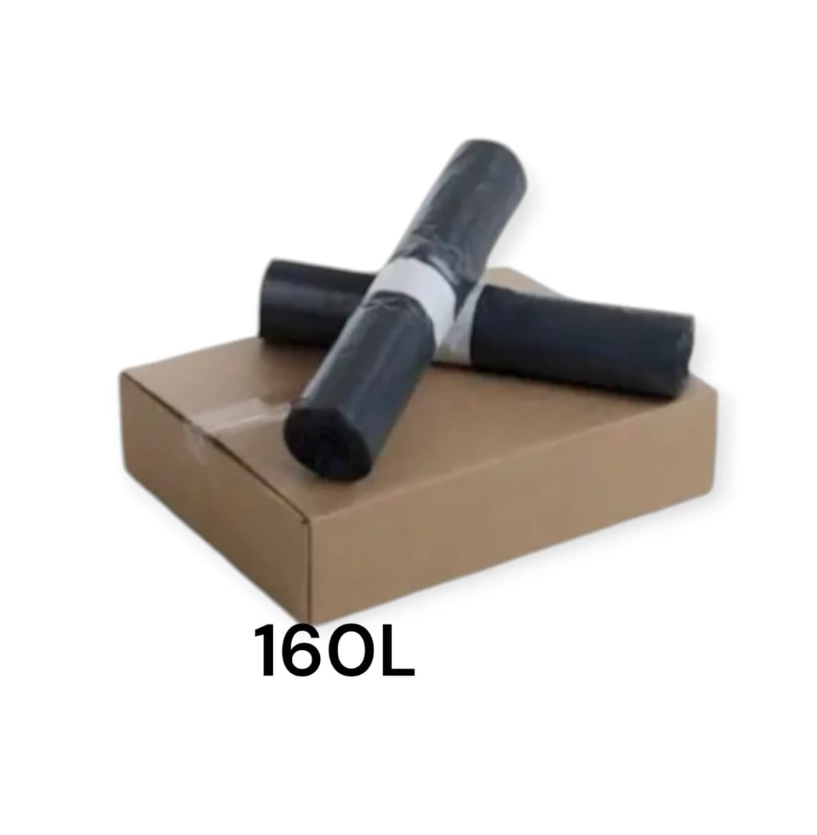 Carton de 100 sacs poubelles noir 160L ultra renforcé 75 microns