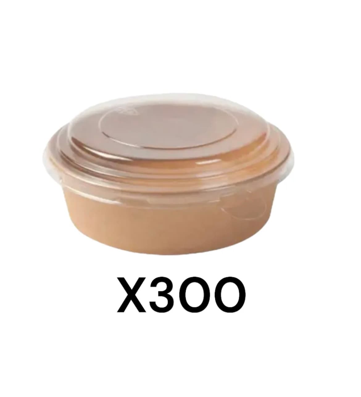 Bol saladier 750ml+couvercle kraft 1