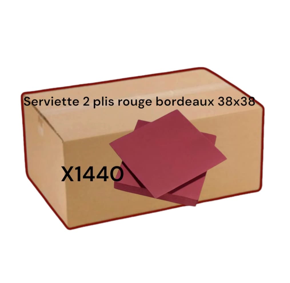 Serviette rouge bordeaux 38x38 x1440 1