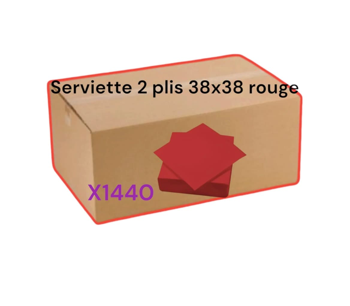 Serviette rouge 38x38 x1440 srt 1