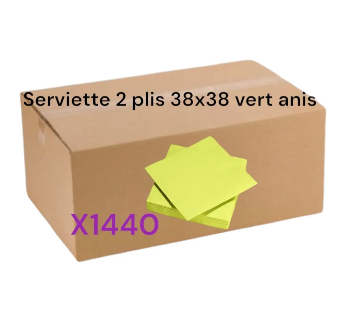 Serviette Vert Anis 38x38 x1440 1