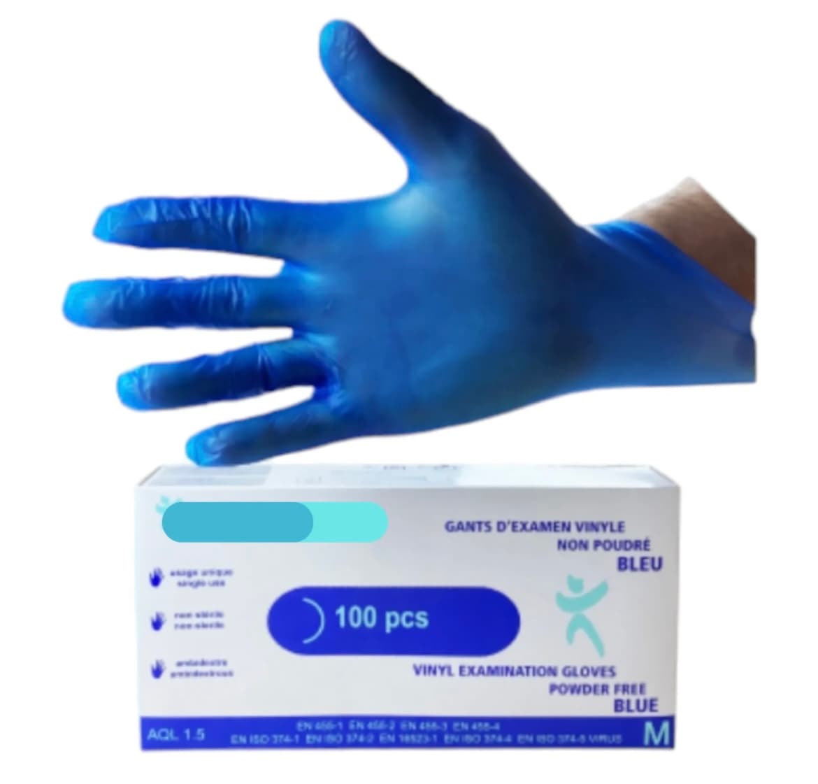 Gants taille L en vinyle non poudré x100 pièces 1